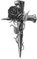 tatuaggio Rosa e croce